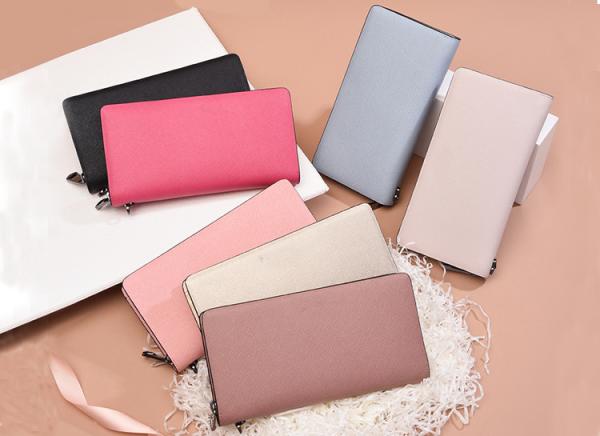 Purse lady Custom logo leather long handbag 2019 stylish simple zipper multi-functional handbag wallet