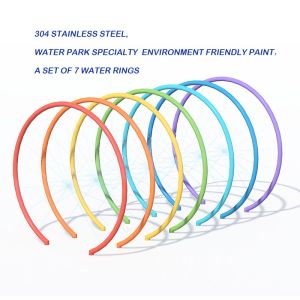 Water Park Rainbow Water Play Ring Fiberglass 304 Steel Aqua Water park