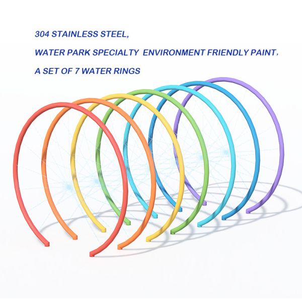  Water Park Rainbow Water Play Ring  Fiberglass 304 Steel Aqua Water park Accessories Commercial Splash Pads