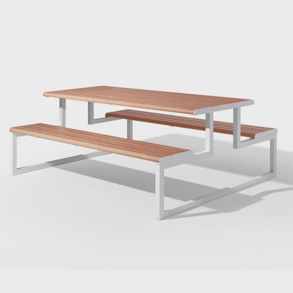 Powder Coated L2000*W1540*H760mm Metal And Wood Garden Table