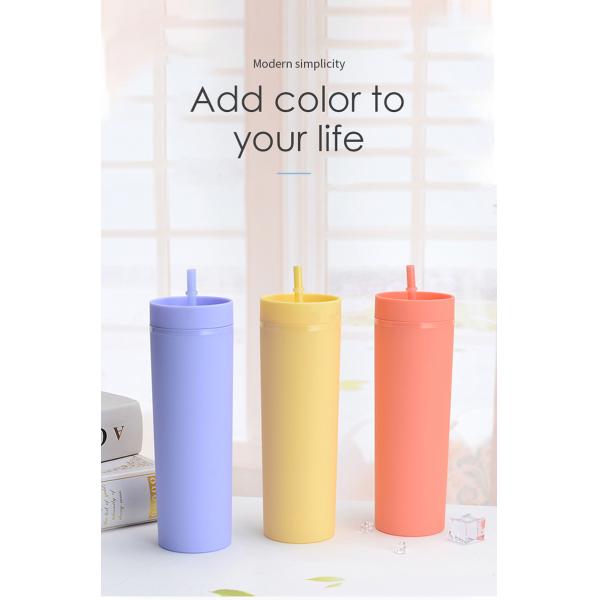 Minimalist Eco Friendly Custom Bpa Free 16oz PP Plastic Water Bottle with Straws