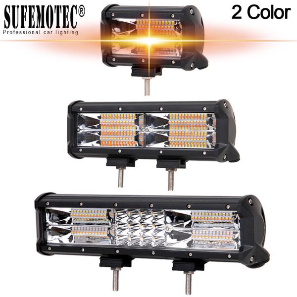 72W 144W 180W Led Bar Light For 4x4 Off road Trucks Boat SUV ATV UTV Strobe Driving Work Bar Lights White & Amber