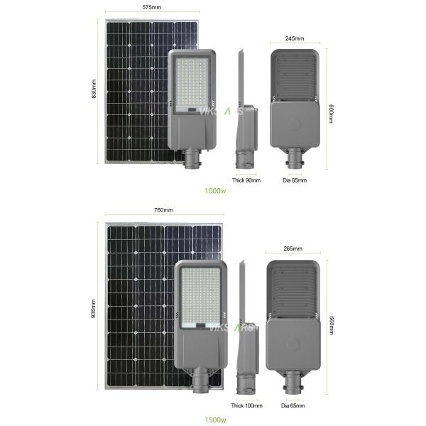 200W 300W 400W 500W Classsic Aluminum Solar Street Lights For Village Yard Outdoor