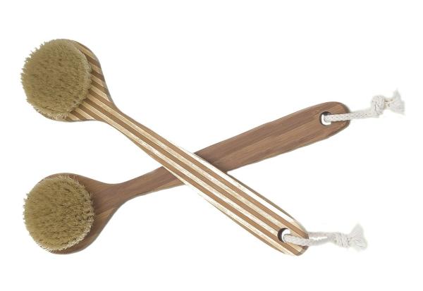 Bamboo Bristle Wooden Body Brush , Massager Bath Shower Back Spa Scrubber