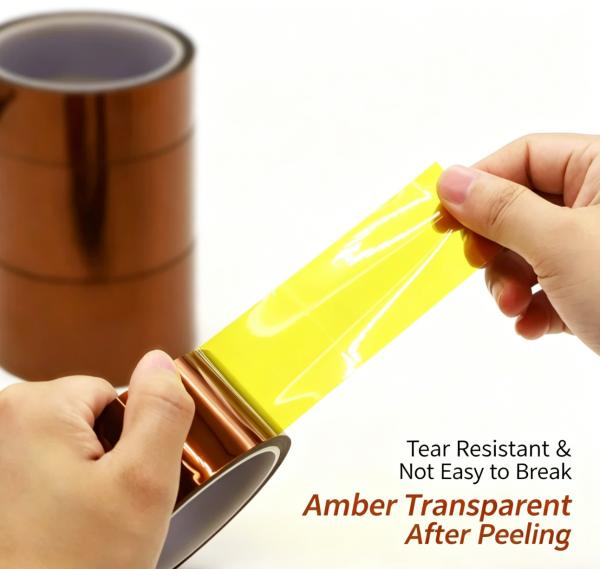 Nomay Amber PET High Temperature Masking Tape Heat Resistant 200℃ No Residue High Voltage Insulation for PCB Soldering and Lithium Battery