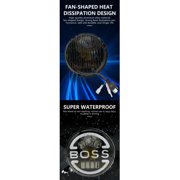 Harley 7 Inch White Circle 40W Available LED Motorcycle Headlight