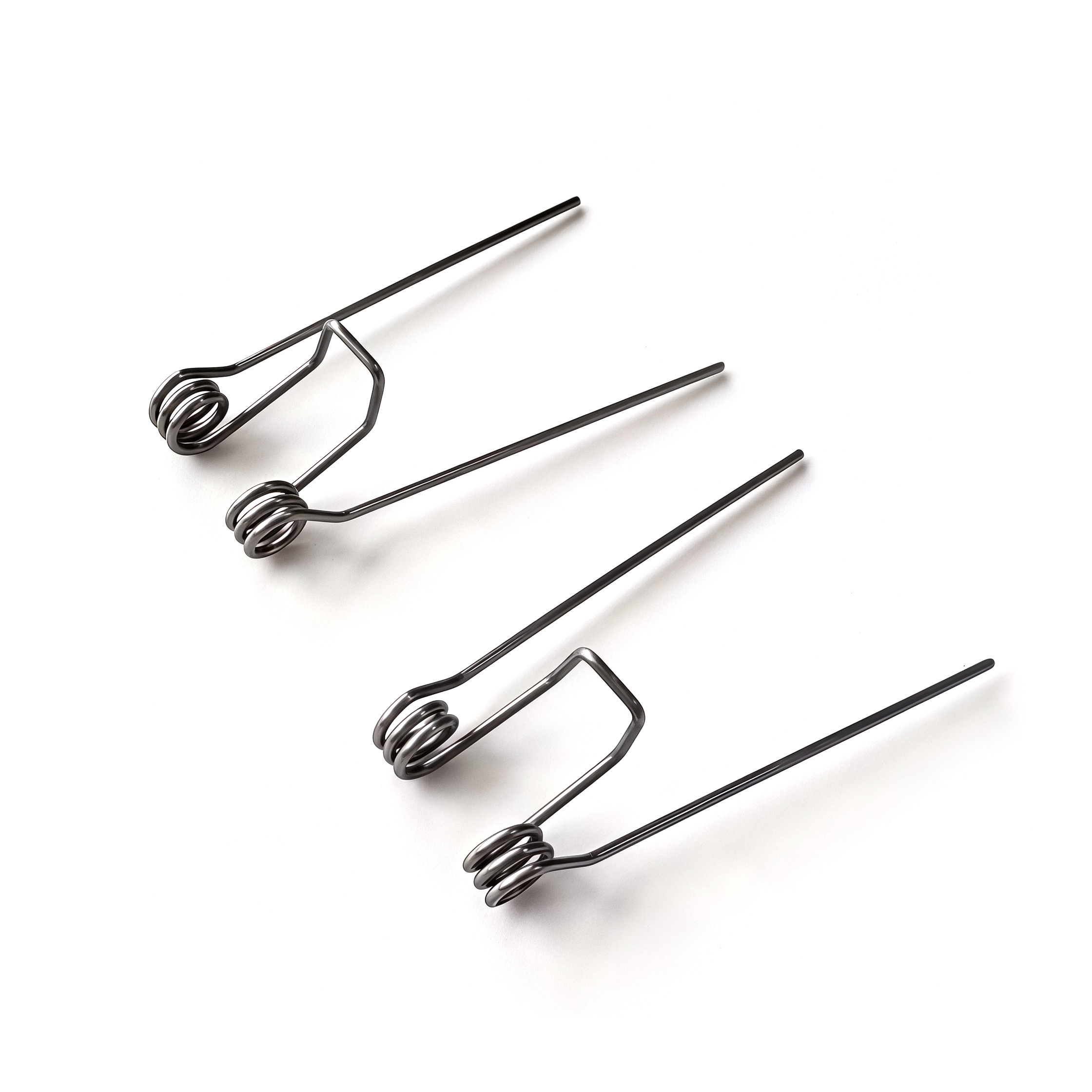 Custom Dual Coil Double Torsion Spring Carbon Steel Nickel Plated LED Downlight Clip Spring Lighting Fixture Torsion Spring