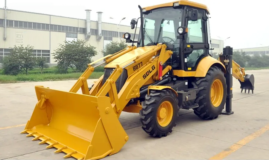 SDLG B877f 4WD Backhoe Loader 8 Ton Operating Weight 1.0m³ Front Bucket 0.18m³ Rear Digging Bucket Construction Loader Digger