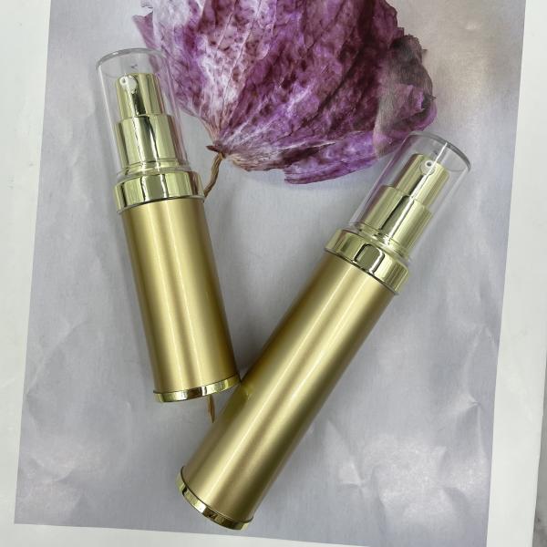 impression offset rechargeable de la pompe 20ml de bouteille de preuve UV à mur unique privée d'air d'or