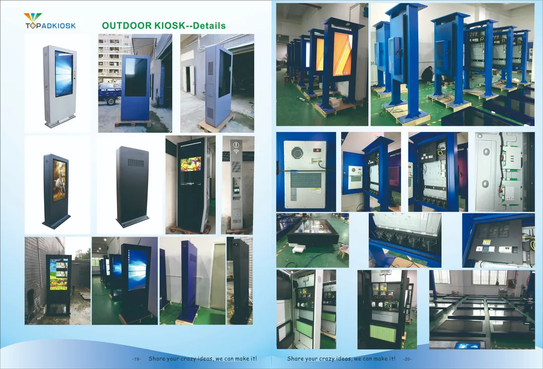 43-65 Inch Outdoor Touch Screen Kiosk 1920x1080 Resolution