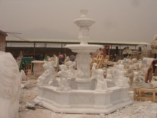 OEM Water Fountain Pool With Lion 300cm Stone Carving Sculpture