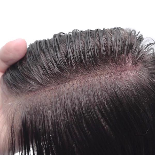 Systèmes capillaires en stock avec ligne frontale naturelle, taille de base 8x10 pouces et longueur de cheveux de 6 pouces