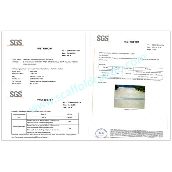 Pre-galvanized scaffolding steel plank, steel board 225mm with 38mm height with 2000mm 3000mm 4000mm length EN12811