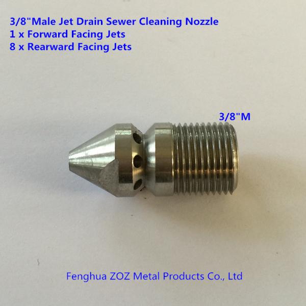 3/8M Pressure Washer Jet Wash Drain Cleaning Nozzle 1 Forward 8 Rear