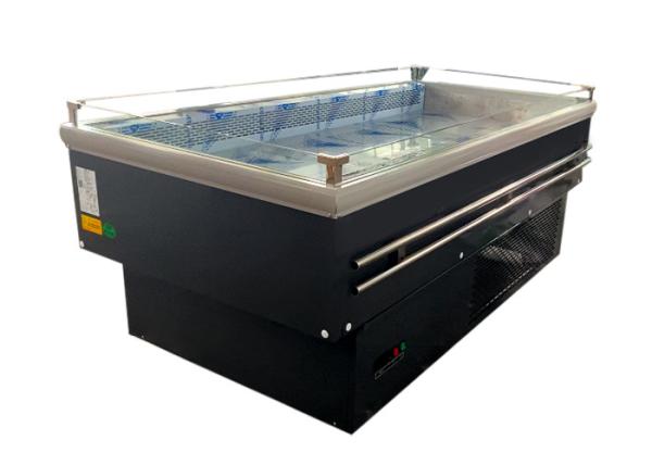 Static Cooling Supermarket Open Top Island Freezer With Sliding Door