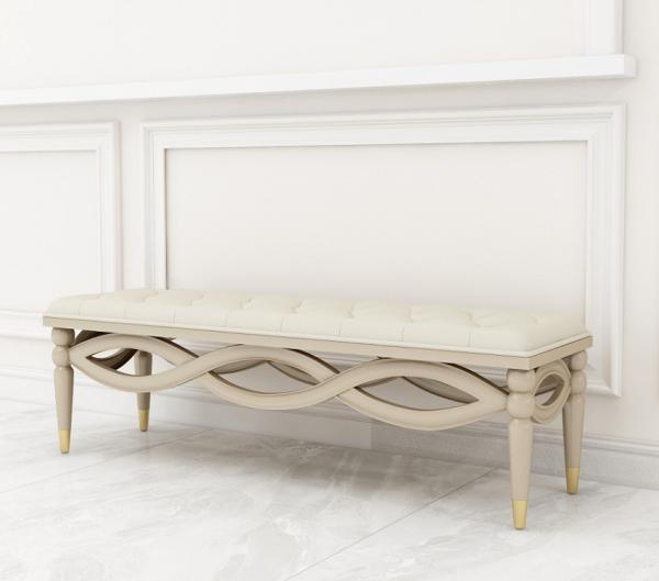 Solid Wood Bed End Bench Ottoman 1.5x0.5m Modern Bedroom Furniture Sets