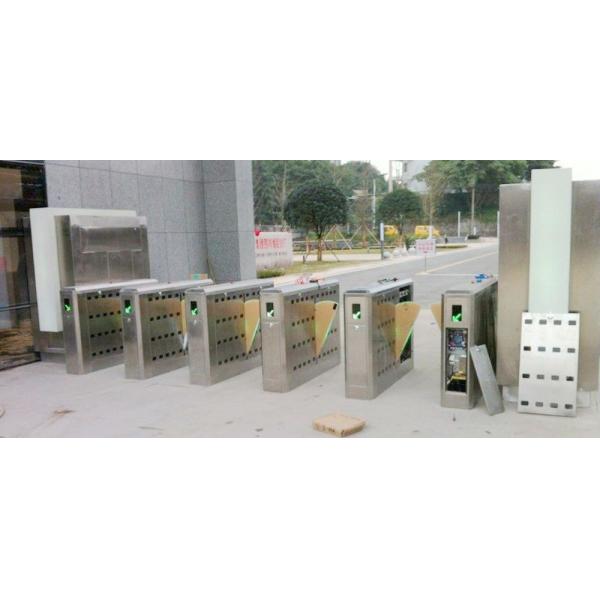Access Control RFID Card Reader Flap Barrier Gate 900mm Lane Width Design