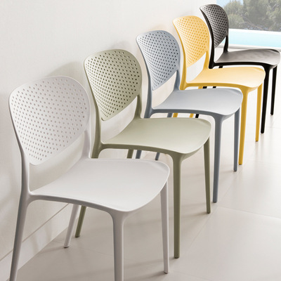 High Quality China Back Breathable Colorful Dining Stackable Plastic Chairs