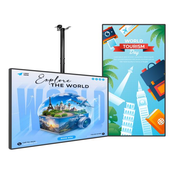 Digital Advertising Display Boards Digital Signage Displays 32 to 86 Inch Travel Agency Screen