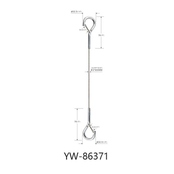 Stamped Eyelet End Security Wire Rope Sling Galvanized Surfaced 7x7 YW86368