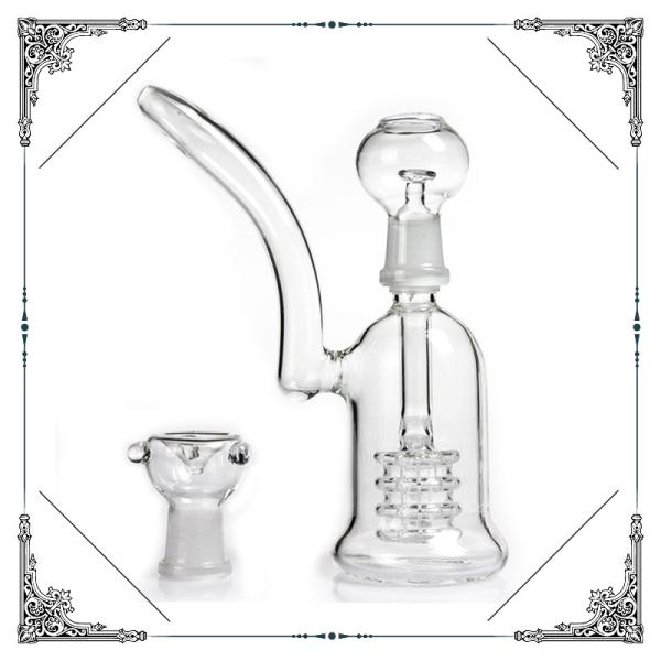 Bubbler Tyre Percolator Bubbler Pipe , Borosilicate Glass Hand Blown Bongs