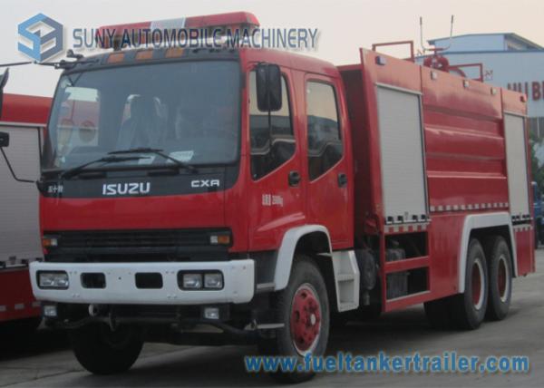 ISUZU 9000L 6x4 Water Tank Fire Truck , Double Row Cab 260Hp 3 Axle Truck