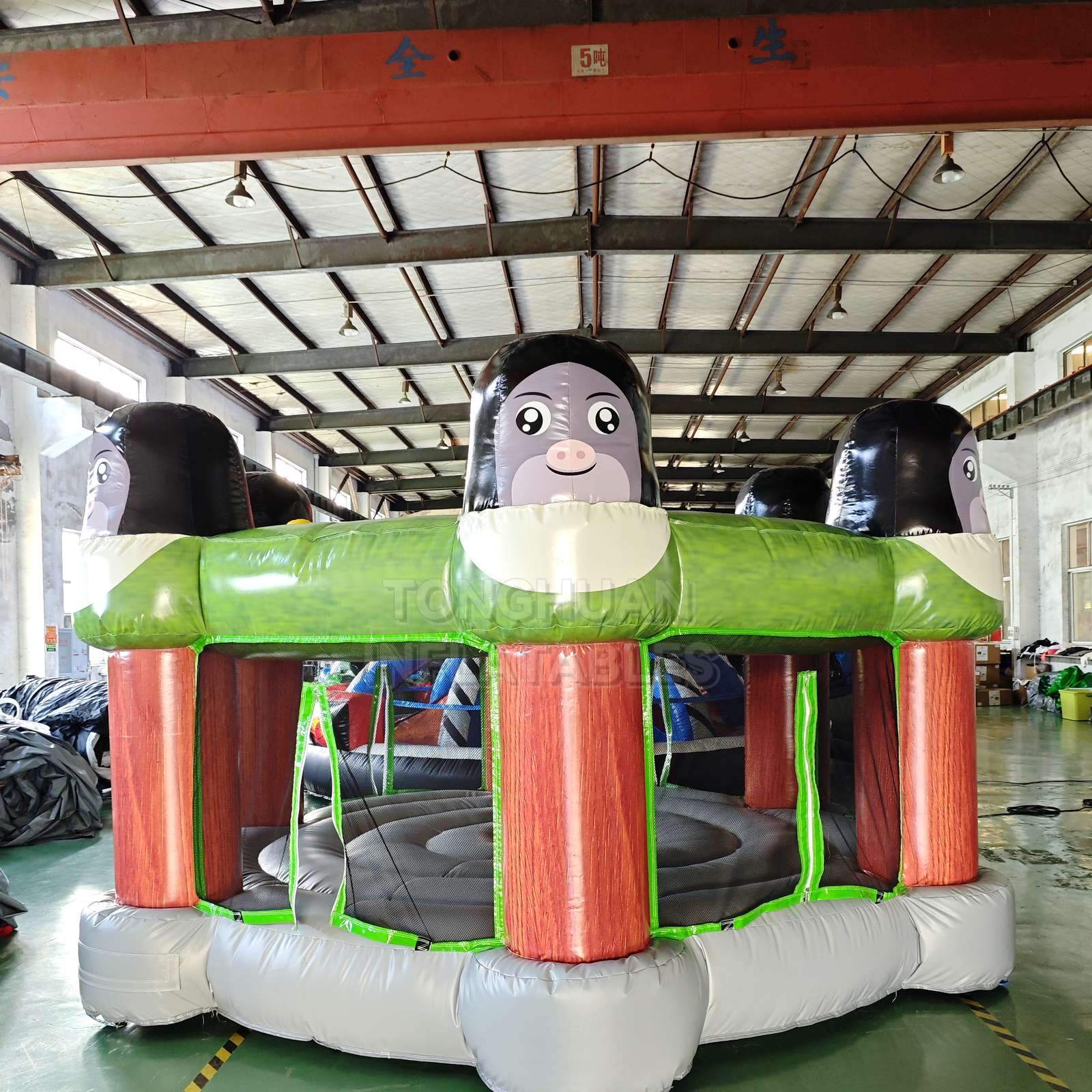 Interactive Inflatable Whack A Mole Game with Multi Player Stations Safety Mesh and Central Play Area for Events Parks and Rentals