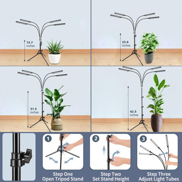 FCC IP44 Vermelho Lâmpada de planta LED de piso azul Lâmpada de planta de chão para plantas de interior