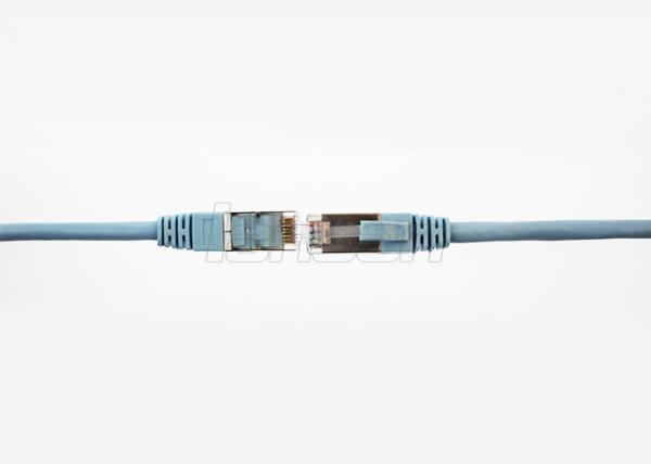 cabo azul da rede Ethernet de cabo de remendo RJ45 de 500MHz SSTP Cat6A Snagless