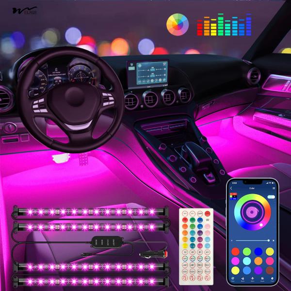Luces interiores y accesorios de automóviles APP Control remoto Sincronización de música RGB Luz de banda LED
