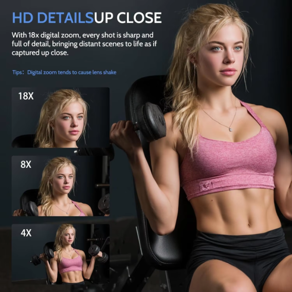 5K Vlogging Digital Camera 1.54-Inch Double Sided Display Wi-Fi Transfer With LED Fill Light
