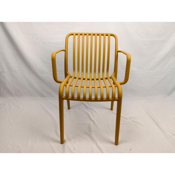 Retro Plastic Patio Dining Chairs Stackable Bistro Armchair High Back