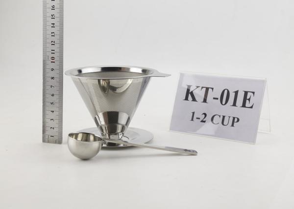 1-2 Cup Eco-frindly Stainless Steel Pour Over Coffee Maker Gift Set With Scoop