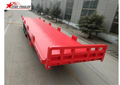 13 Meters 3 Axles Commercial Flatbed Trailer With Dual Line Brake System