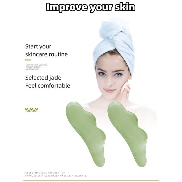 Skin Tightening Lifting Remove Winkles Natural Xiuyan Jade Gua Sha Scraping Massage Board Custom Logo 2024 Best Product