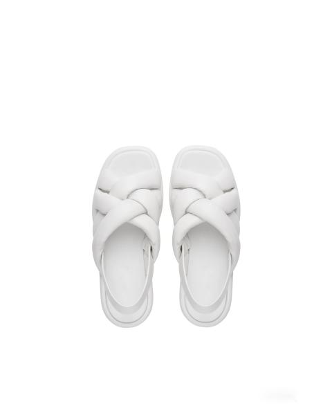 Reinforced OEM White Platform Sandals Flat With Adjustable Slingback Straps