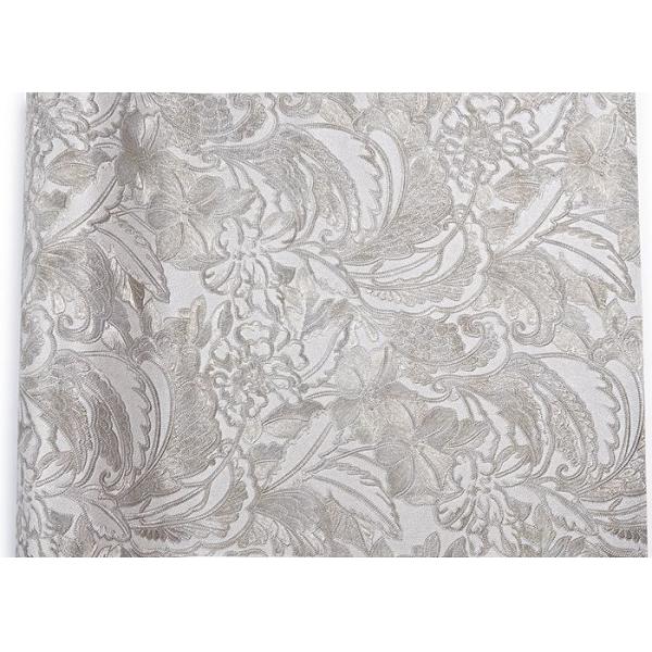 Eco - Friendly Silver Vinyl Removable Wallpaper With Floral And Leaf Pattern , 0.53*10M