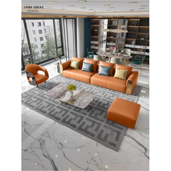 Роскошные кожаные современные кресла соф живущей комнаты секционные с Recliners Брауном