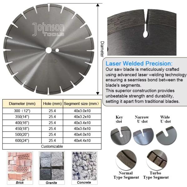 10 Laser Welded Concrete Diamond Blade With Hexagon Hole