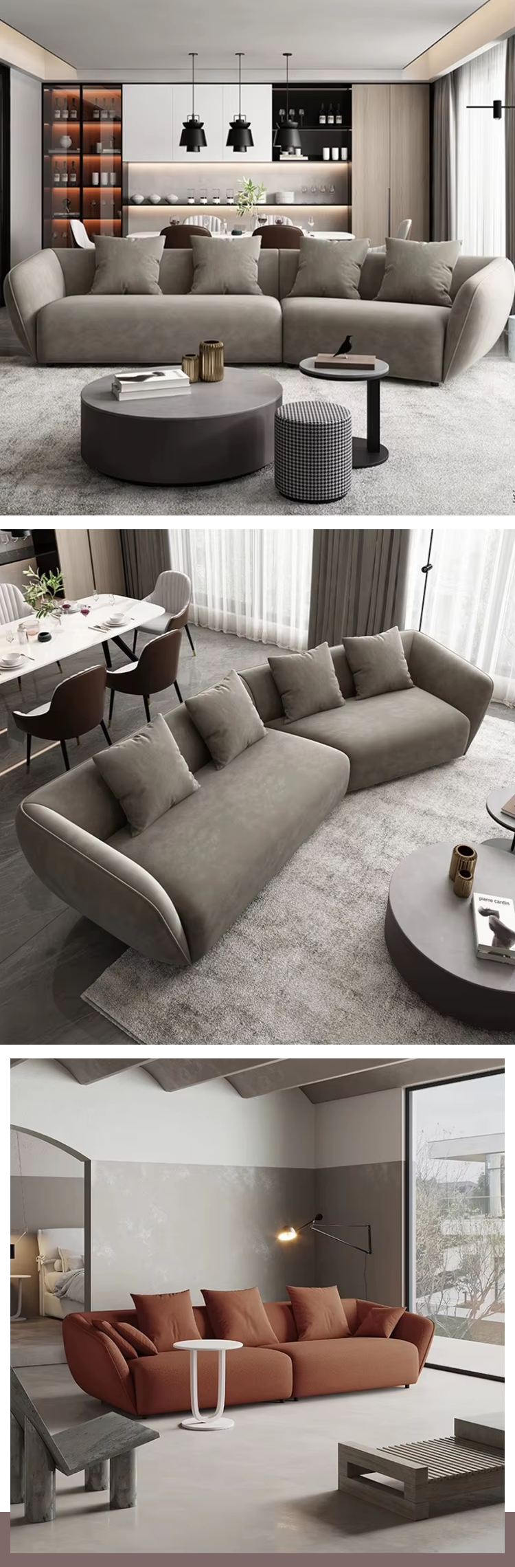 Modernism Italy Style Sofas Upholstered High Elastic Foam Chesterfield L-Shape Sofas Hotel Sofa Set on Sale