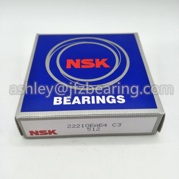 NSK 22210EAE4 Spherical Roller Bearing, Round Bore, Pressed Steel Cage, Metric, 50mm Bore, 90mm OD, 23mm Width