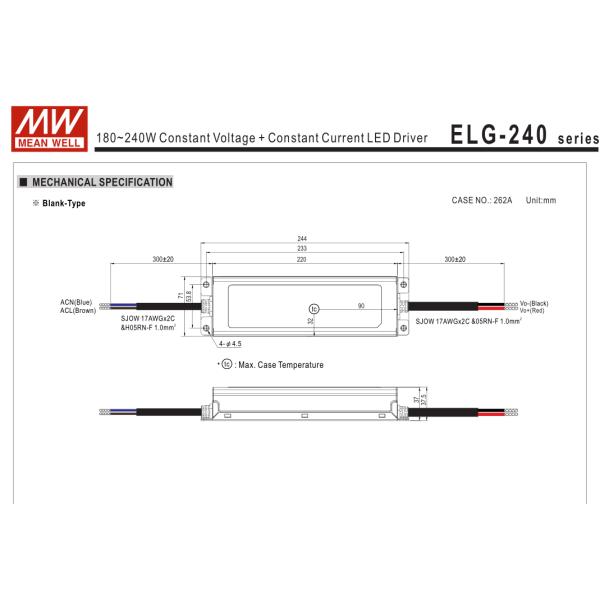 ELG-240 24V - электропитание 54V IP65 Ip67 водоустойчивое крытое для светов СИД
