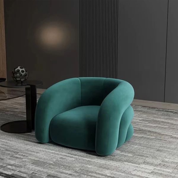 Modern Optional MOYI Fabric Sofa Light Luxury High End Armchair Nordic Trendy Velvet Leisure Chair Soft Comfortable Seat