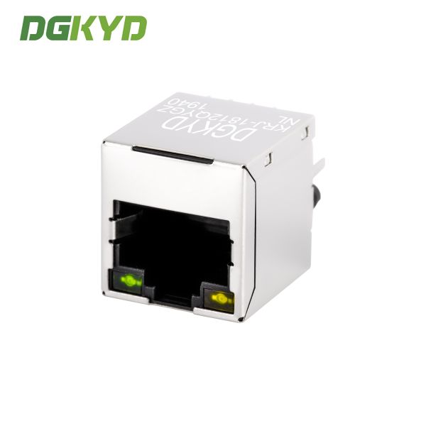 KRJ-1812QYGZNL Gigabit Magnetic modular Rj45 Lan Jack , 1000Mb Metal rj45 shielded connector