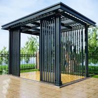 Gazebo de estilo chinês de liga de alumínio Pergola Gazebo de pé livre com luzes LED