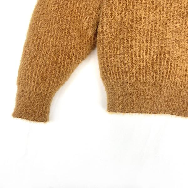 Knitted Kids turndown neck turtleneck ruffle edge collar pullover Children Furry Sweater