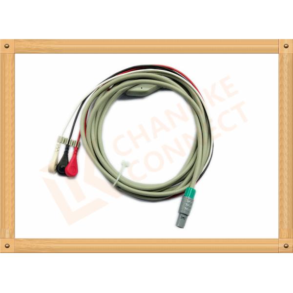 Medical Hellige ECG Trunk Cable , ECG Snap Connector With TPU Material