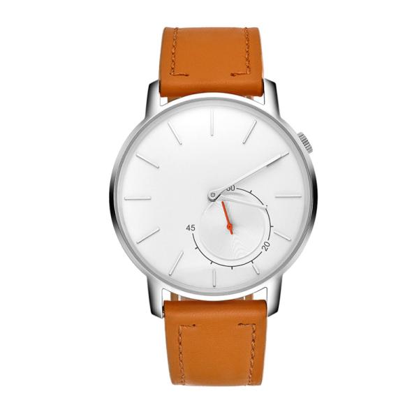Stainless Steel Leather Wrist Watch , Gold Leather Wristband Watch
