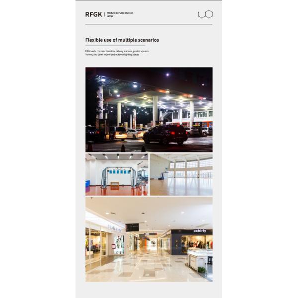 100W IP54 Gas Station Flood Light Aluminum Clear PC For Gas Station