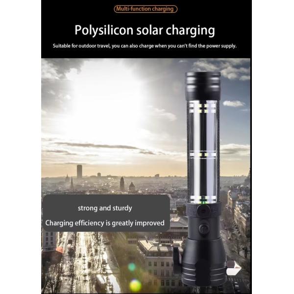 Сверхяркий светодиодный фонарь на открытом воздухе путешествие самостоятельное путешествие портативный спасательный фонарик с молотком солнечная флашка для зарядки